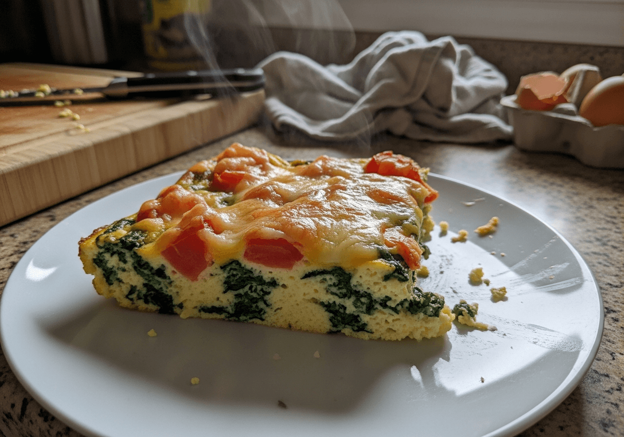 Cheesy Spinach & Tomato Egg Bake