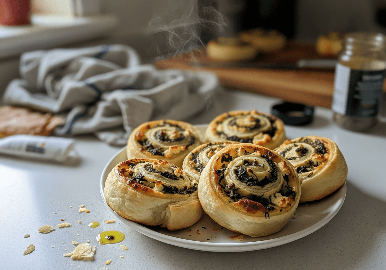 Flaky Spinach and Feta Swirls