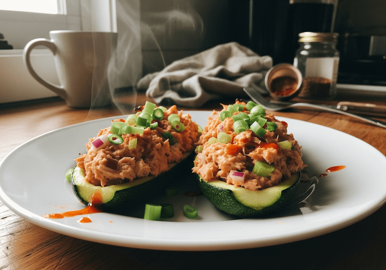 Spicy Tuna Zucchini Boats