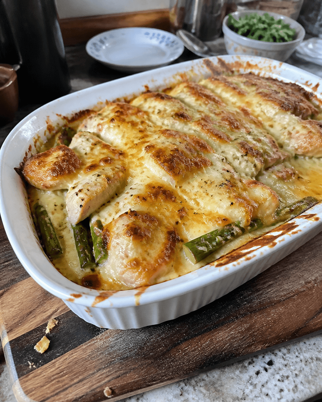 Cheesy Chicken and Asparagus Bake