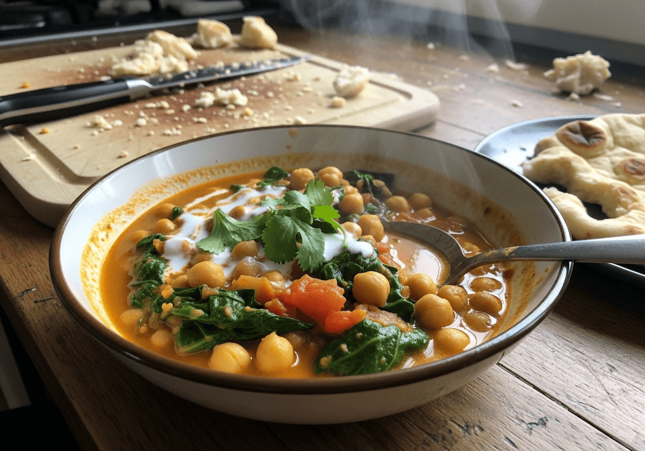 Cozy Chickpea Spinach Curry