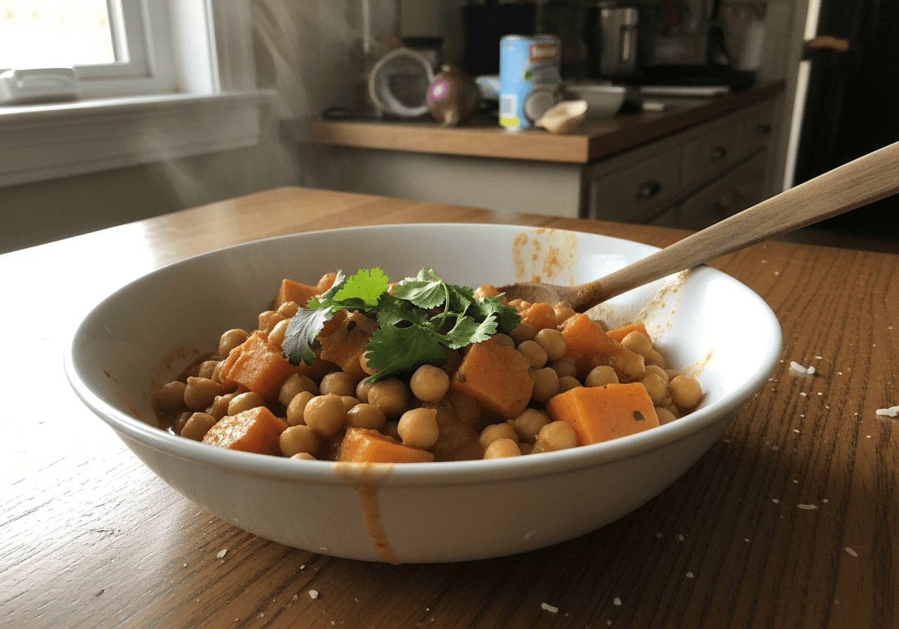 Creamy Coconut Sweet Potato & Chickpea Curry