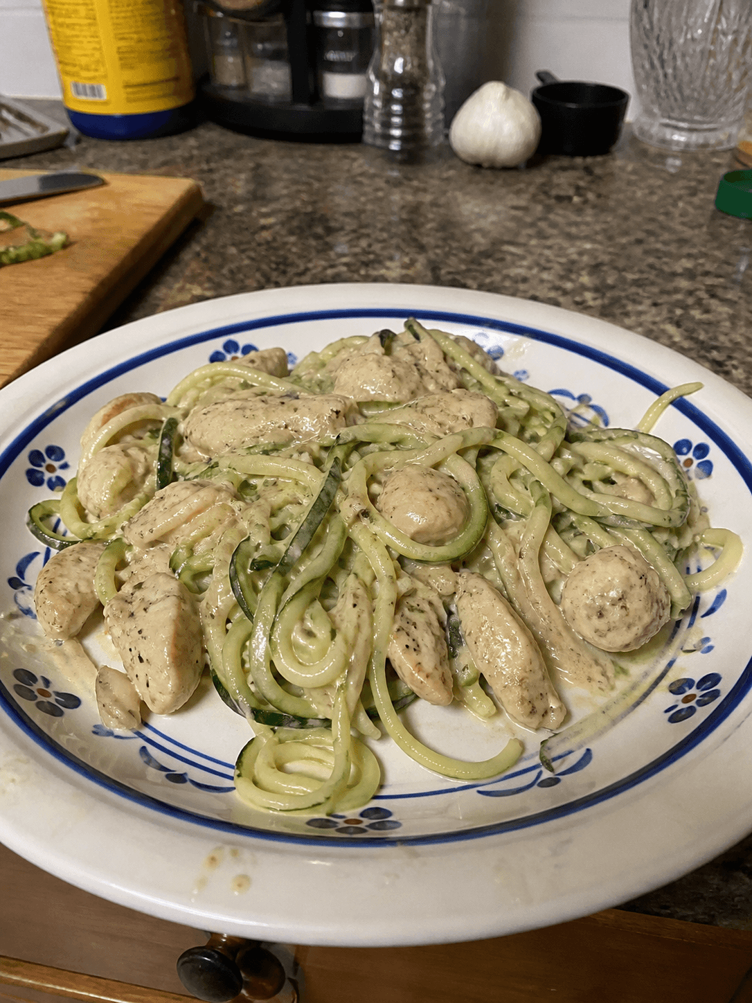 Creamy Garlic Chicken Zoodles