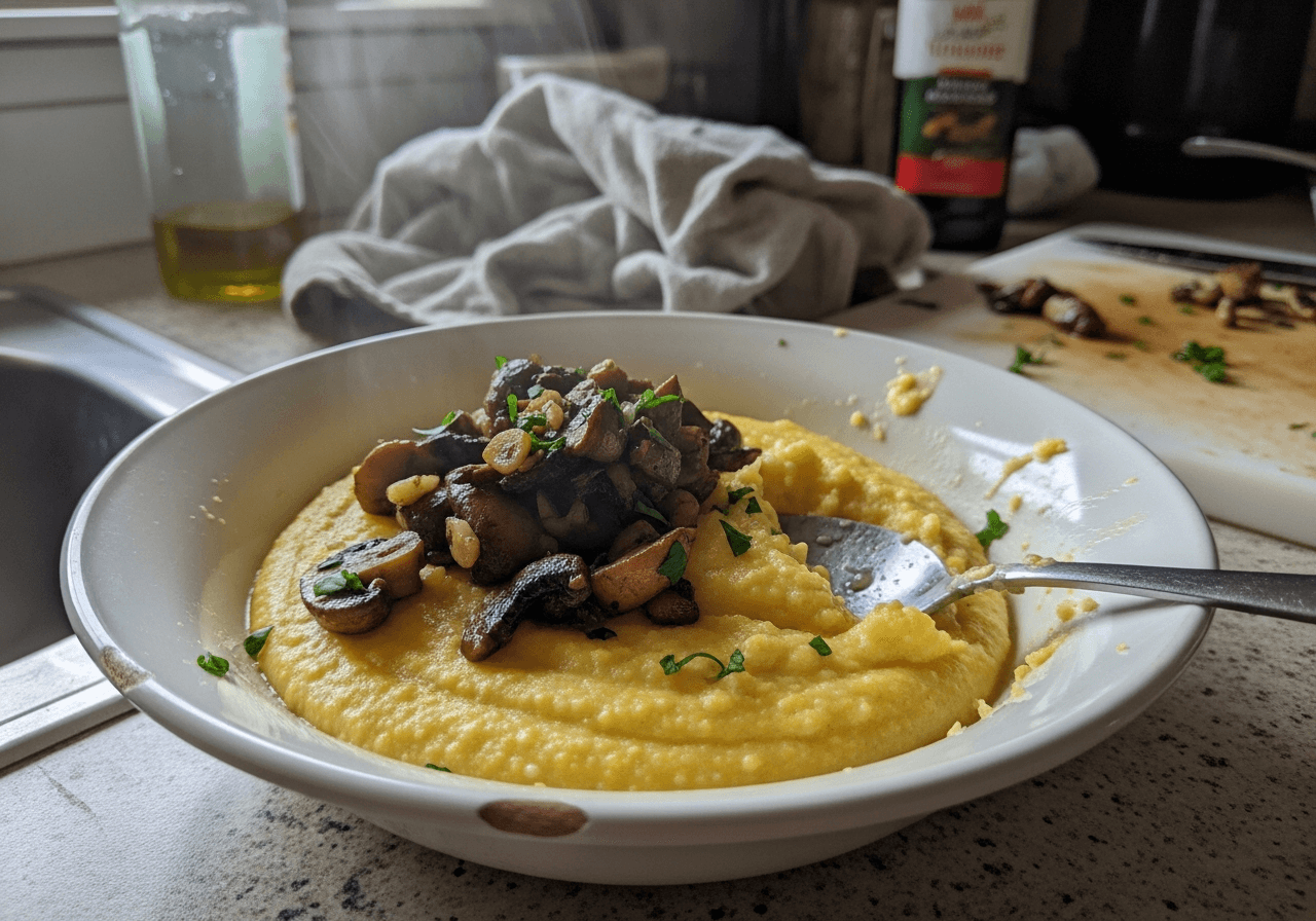 Creamy Garlic Mushroom Polenta