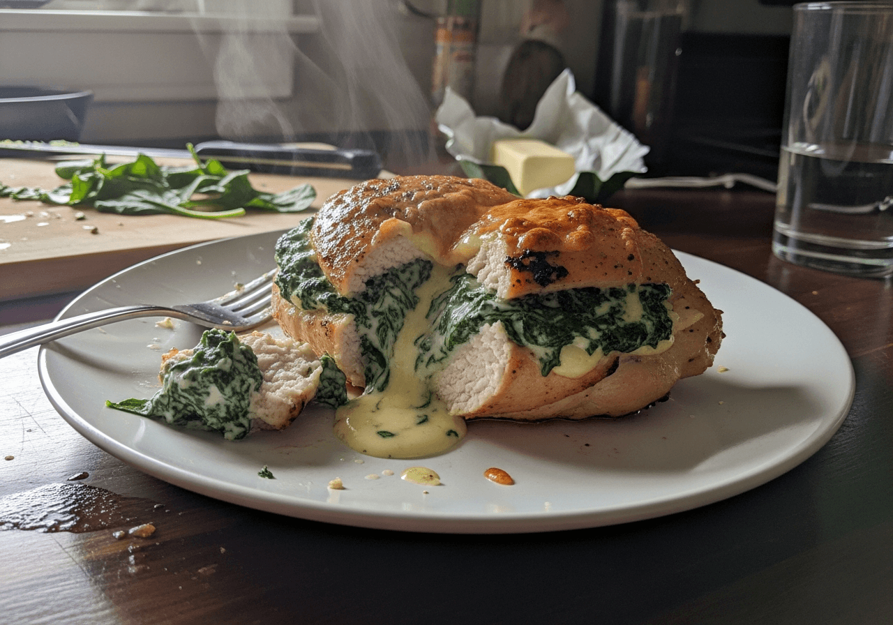 Creamy Garlic Spinach Stuffed Chicken