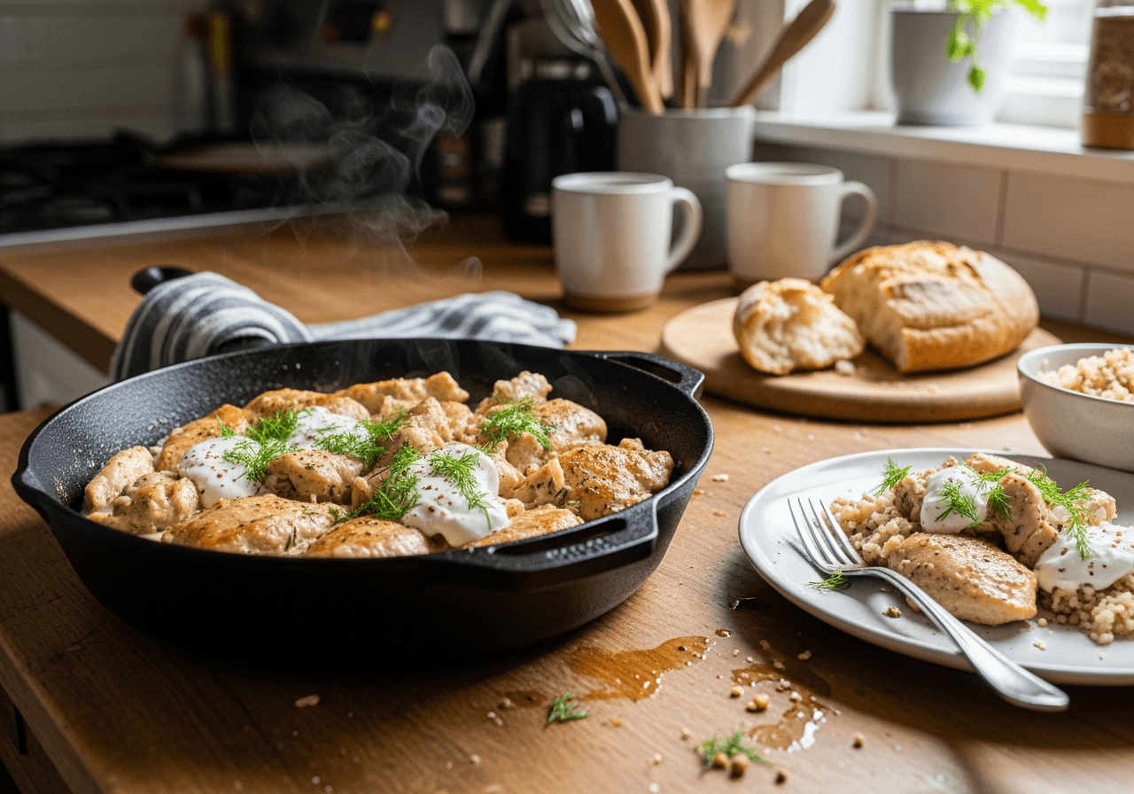Creamy Greek Yogurt Chicken Skillet