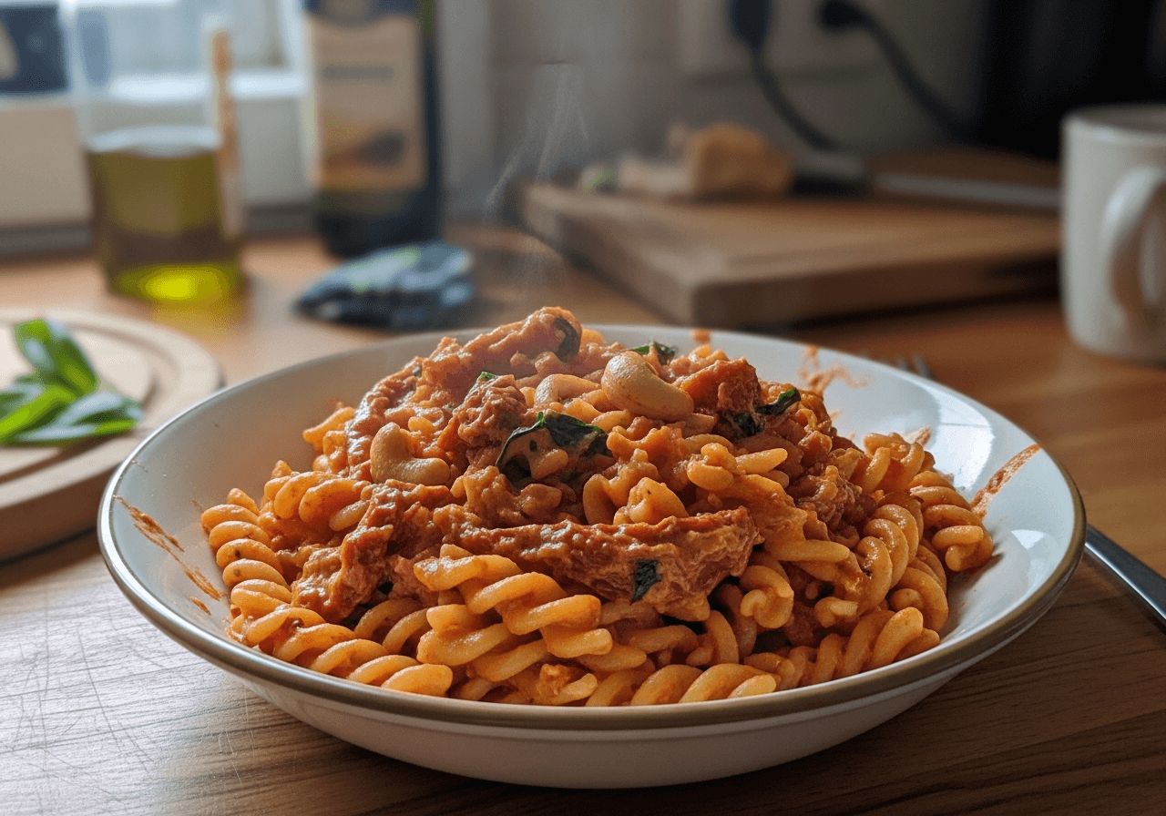 Creamy Sun-Dried Tomato & Cashew Pasta