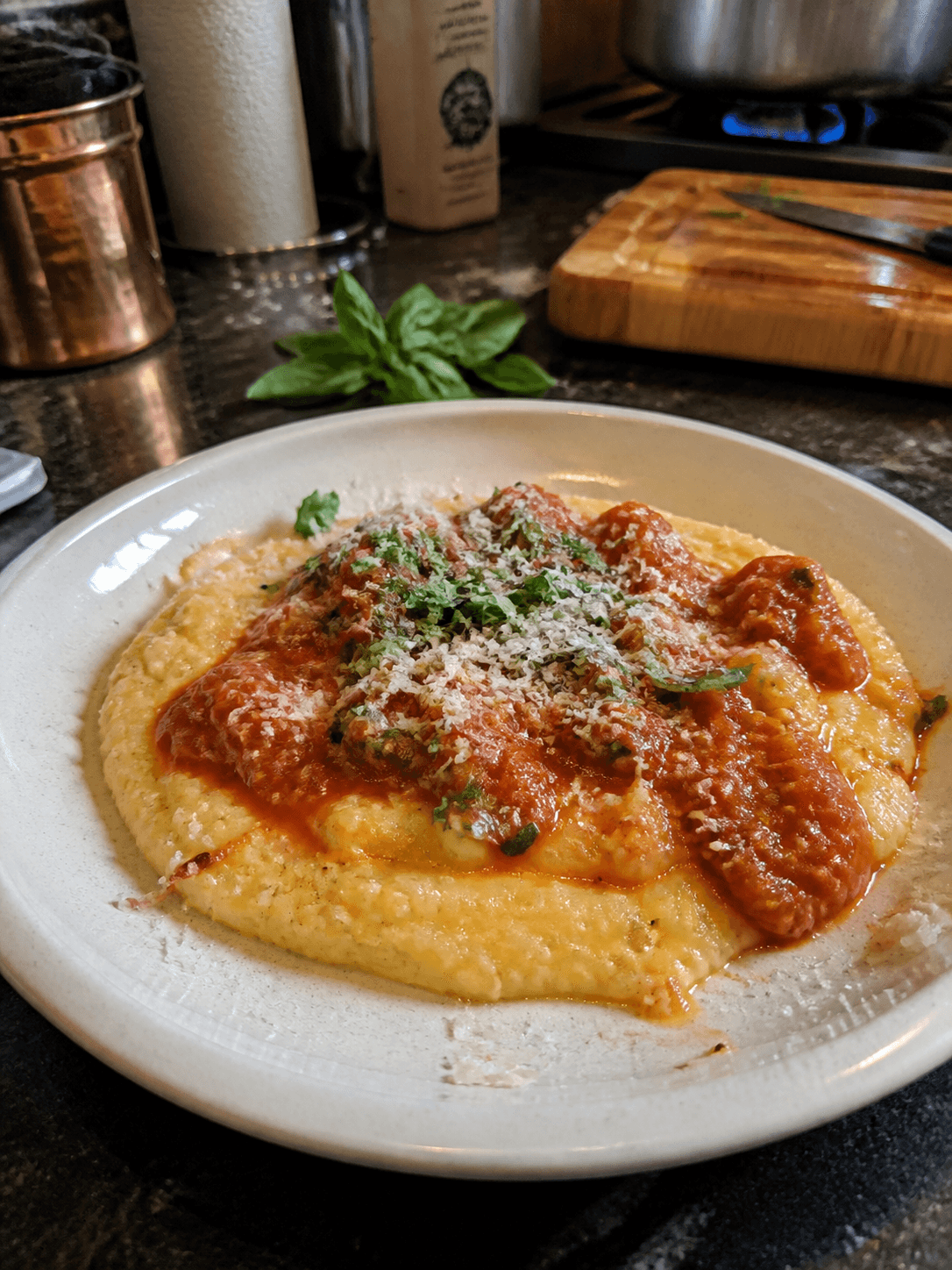 Creamy Tomato Basil Polenta