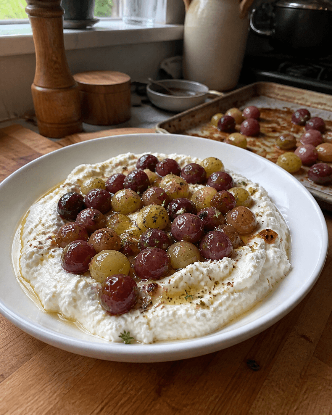 Creamy Whipped Feta with Roasted Grapes