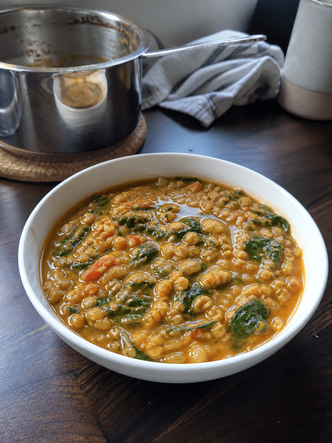 Hearty Coconut Lentil & Spinach Stew