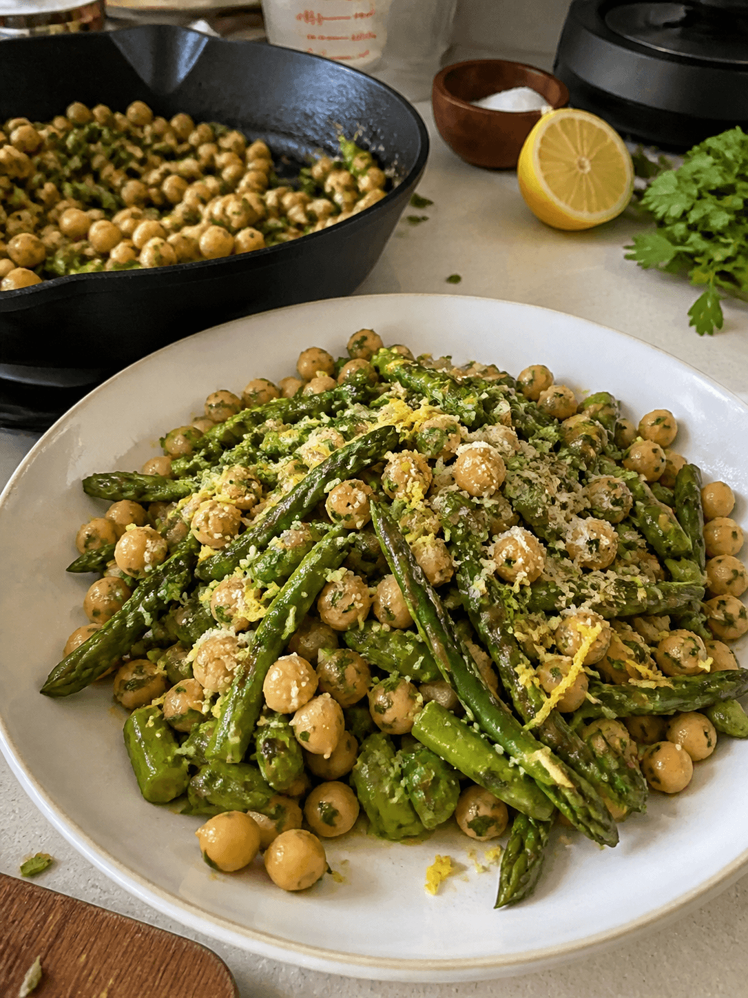 Lemony Asparagus Chickpea Sauté