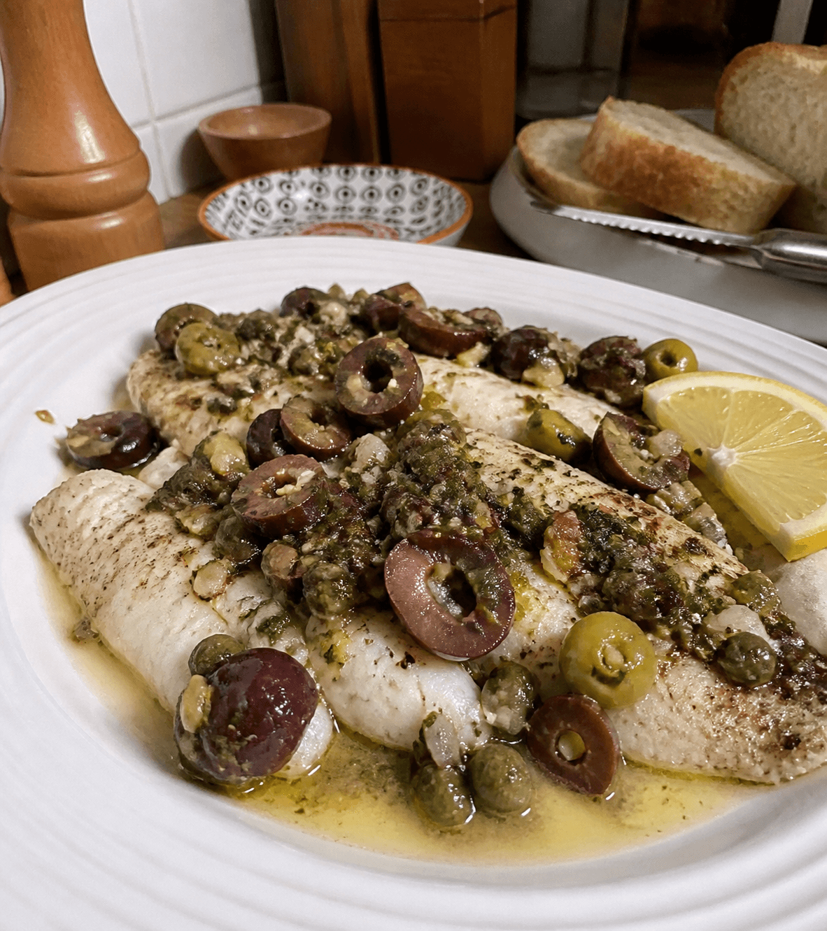 Mediterranean Tilapia with Olive-Caper Relish