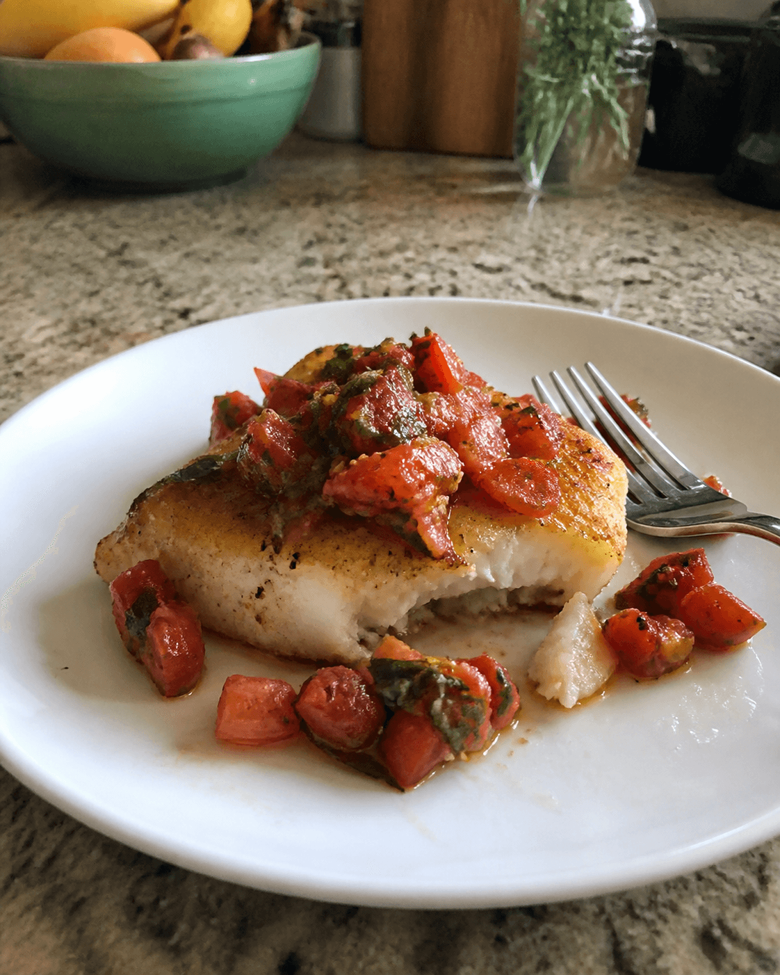 Pan-Seared Cod with Fresh Tomato Basil Salsa