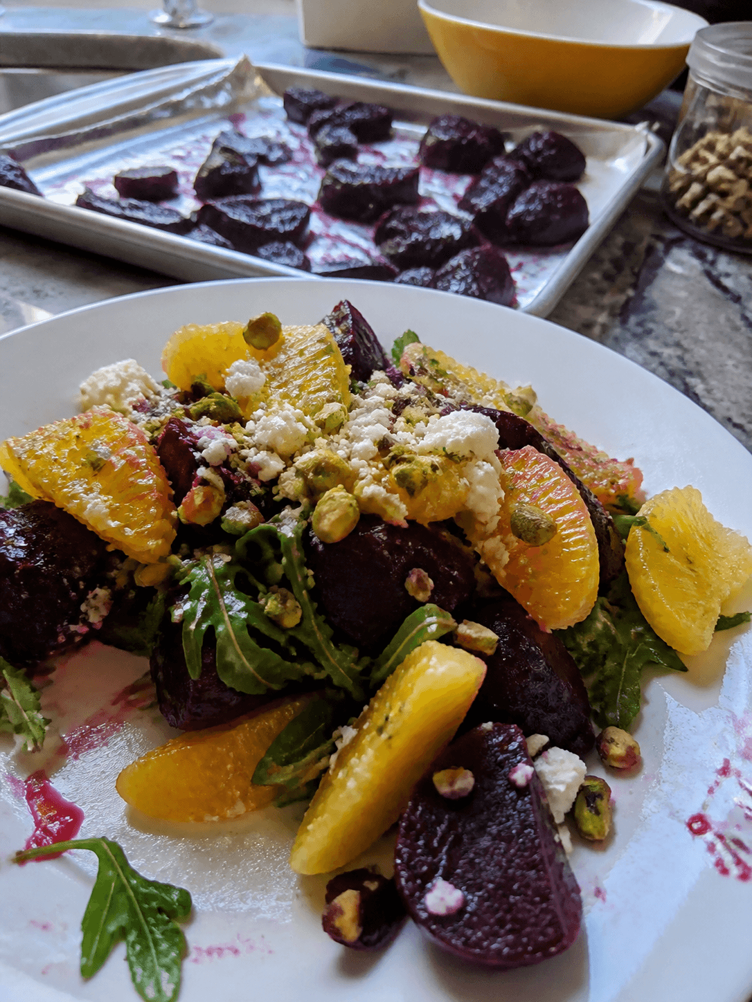 Roasted Beet and Orange Salad with Pistachios
