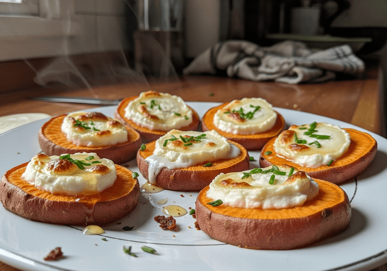 Roasted Sweet Potato & Goat Cheese Medallions