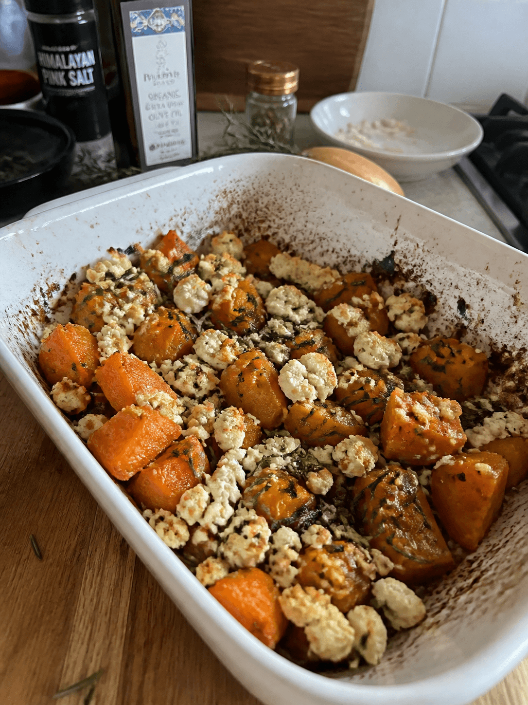 Rosemary Feta Sweet Potato Bake