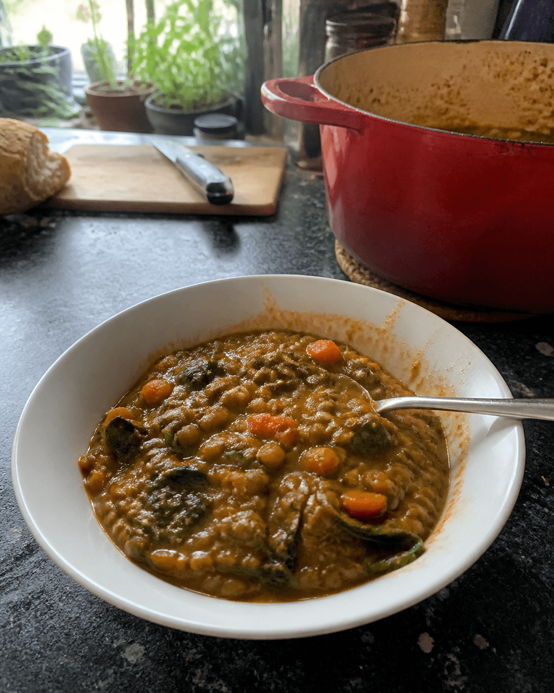 Spiced Lentil and Spinach Stew