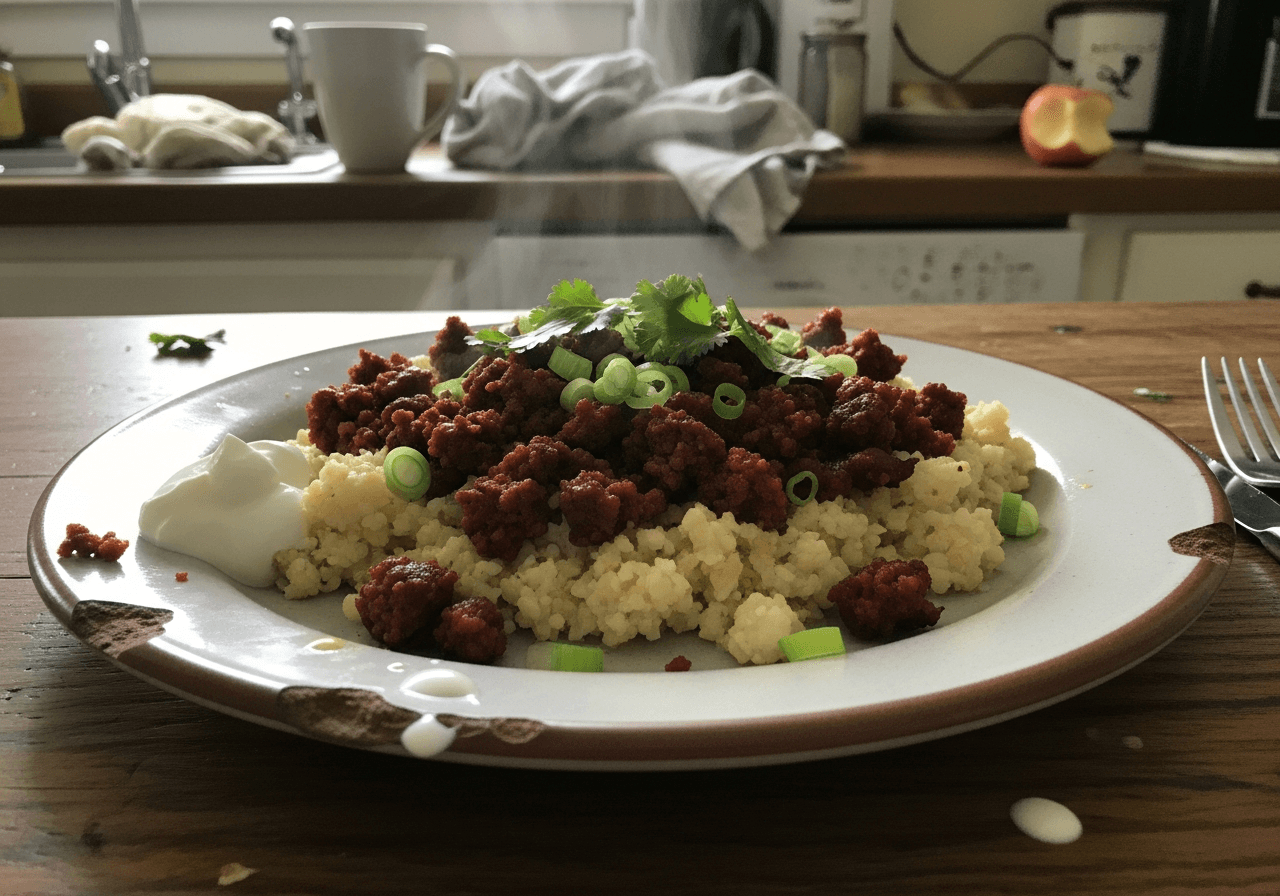 Spicy Chorizo and Creamy Cauliflower Skillet