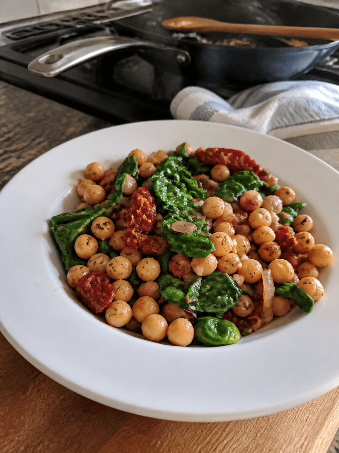 Warm Chickpea and Sun-Dried Tomato Skillet
