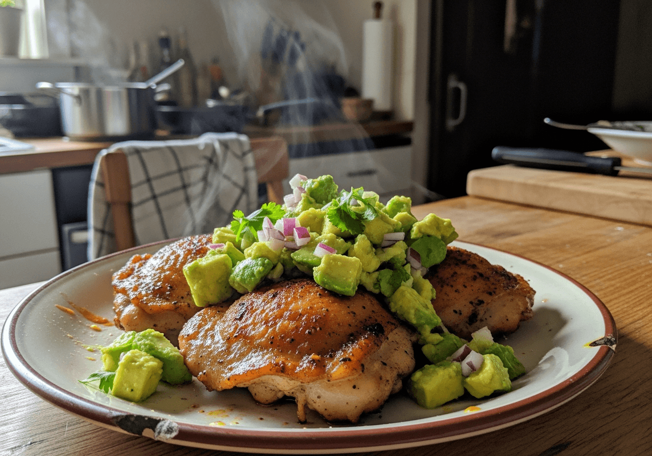 Zesty Lime Avocado Chicken Thighs