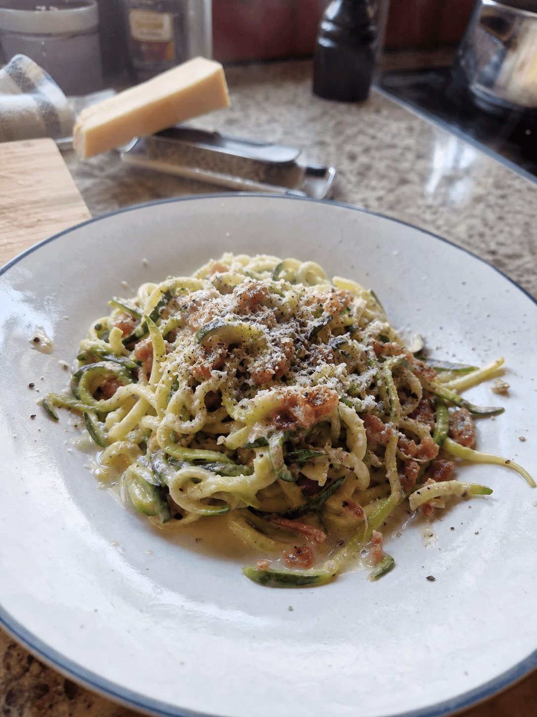 Zucchini Noodle Carbonara
